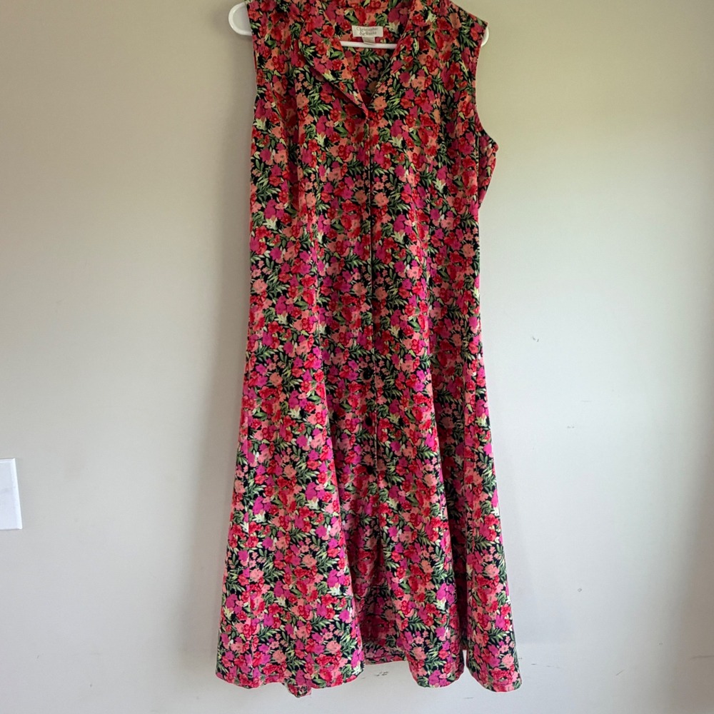 VTG Christopher Banks Button Down Dress Size 10‎ Ditsy Floral Flowy Cottagecore